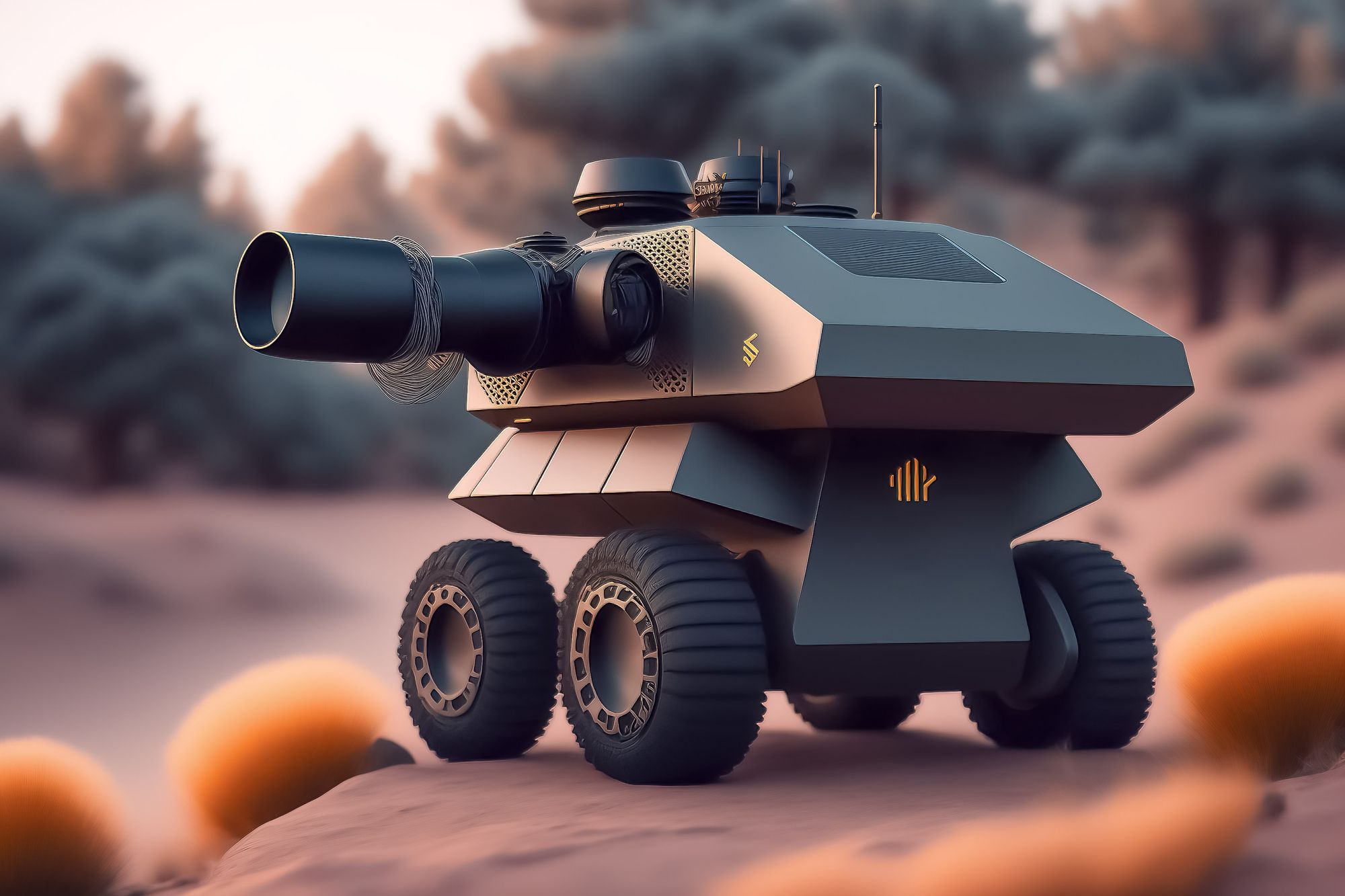 An autonomous machine gun turret concept generated by AI